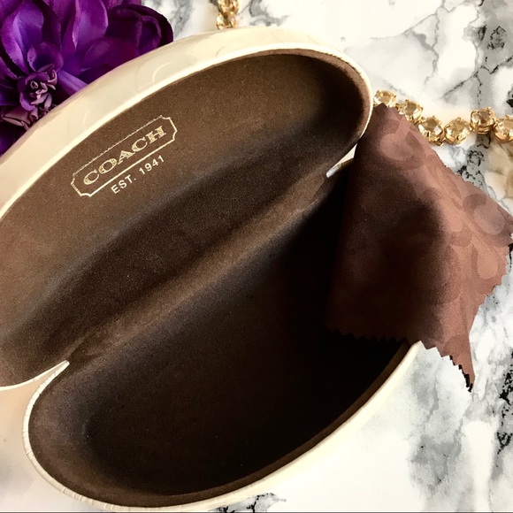 🆕NEW▪️COACH Sunglasses Case. White/Brown - Picture 2 of 7
